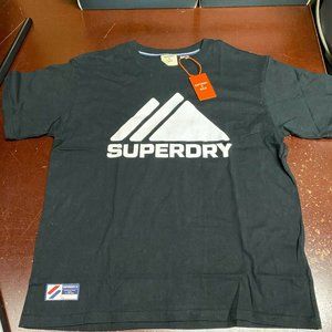 Superdry Mens Black Mountain Sport Mono Short Sleeve Pullover T Shirt Size 10